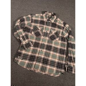VTG The Vermont Flannel Co Organic Cotton Flannel Shirt Men XL Plaid USA Made